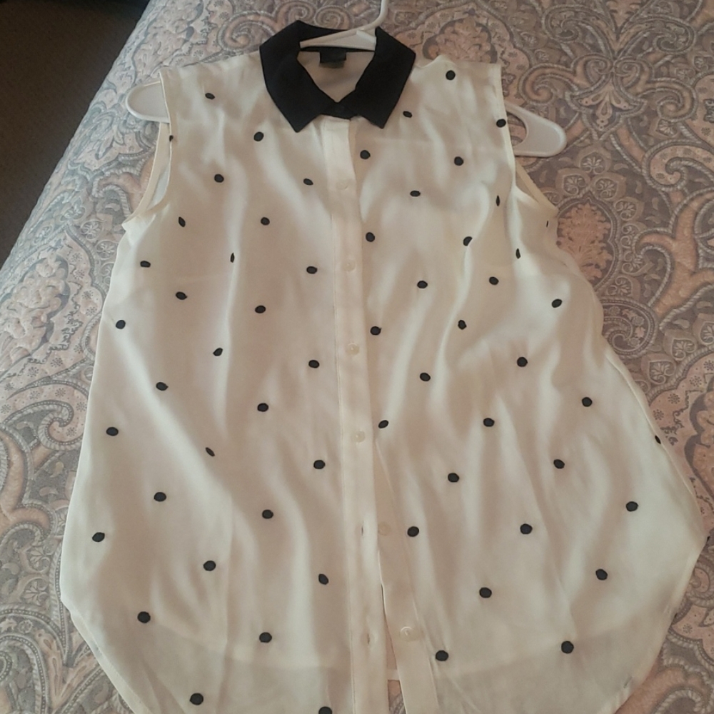 Polka dot dressy tank